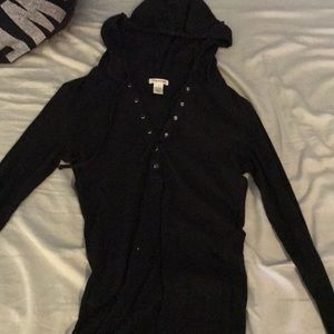 Long sleeve top with hood